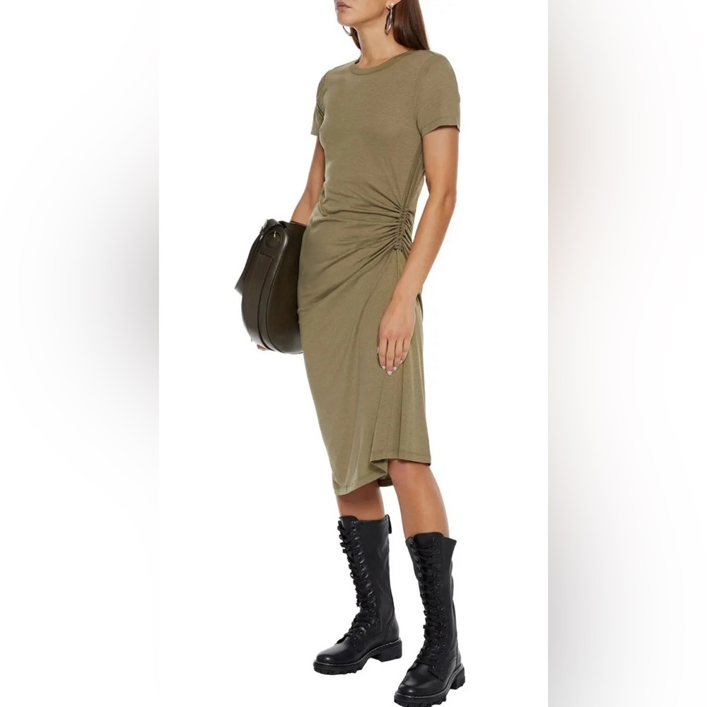 rag & bone Ina Paneled Ruched Midi Dress